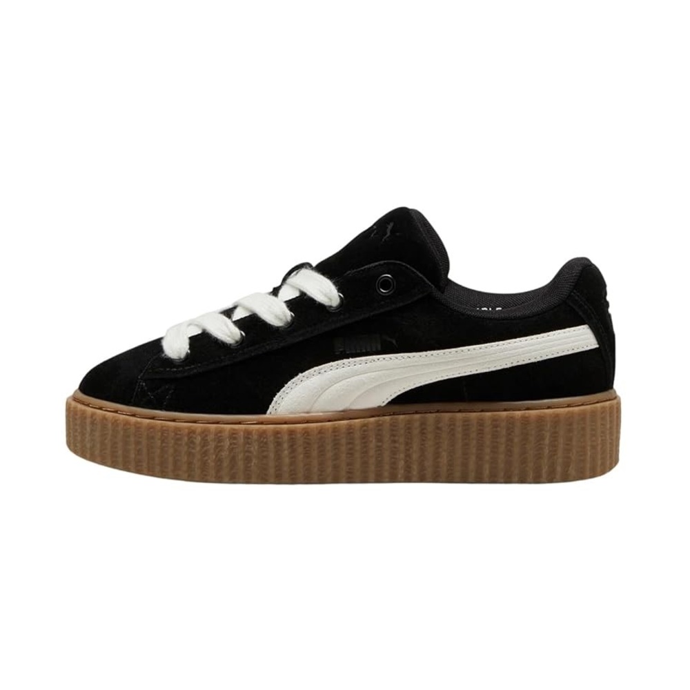 Puma Women's Black Suede Platform Sneakers with White Stripe - Picture 4 of 13